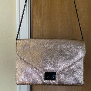 Loefller Randall Rose Gold Metallic Crossbody Bag